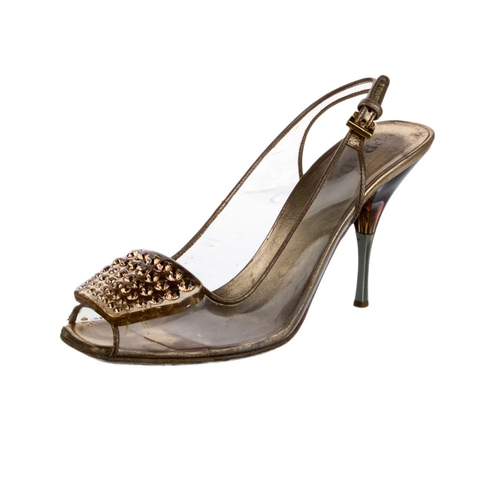 Vince Camuto Slingback Heels Rhinestone Embellished Dress Shoes‎ 7.5
